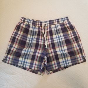 J. Crew Plaid Swim Trunks Size L